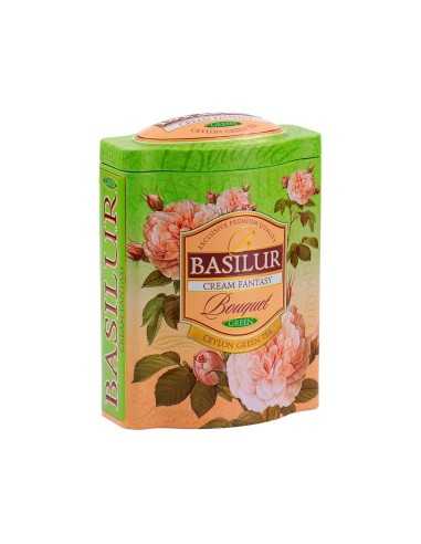 Te Bouquet Verde Con Crema Y Flores Lata - Basilur