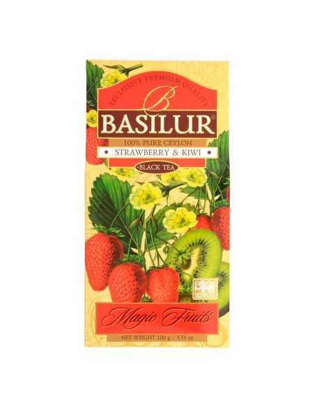 Te Frutas Negro Con Frutilla Kiwy Hoja - Basilur