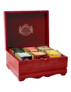 Caja De Madera Con 60 Bolsas De Te Surtidos -Basilur