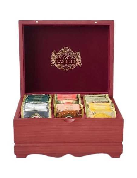 Caja De Madera Con 60 Bolsas De Te Surtidos -Basilur