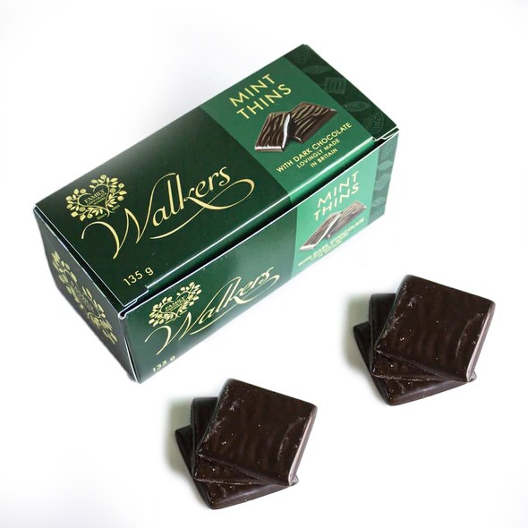 Walkers Laminas de chocolate rellenas de menta 200 gr Walkers
